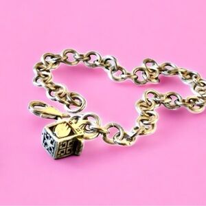 Sterling Silver Chain Religious Bracelet with Tiny Prayer Box Charm Open & Close